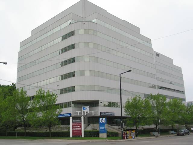 A Photo of a Modern White Office Building